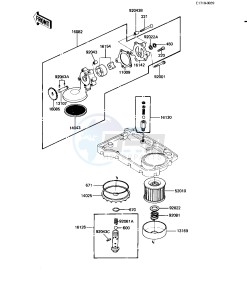 KZ 550 H [GPZ] (H1-H2) [GPZ] drawing OIL PUMP_OIL FILTER