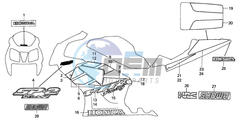 MARK/STRIPE(VTR1000SP2/3- E/ED/F/U)(VTR1000SP4/5/6)