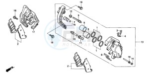 CBR600F drawing FRONT BRAKE CALIPER (CBR600FS/3F/T/3T/SET)