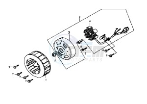 JET EURO X EU2 - 50 cc drawing FLYWHEEL MAGNETO