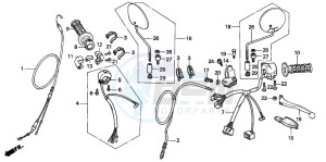 CRM125R drawing HANDLE LEVER/SWITCH/CABLE