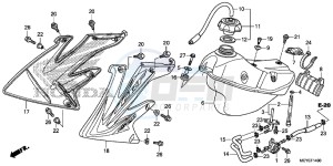 CRF450XE CRF450R Europe Direct - (ED) drawing FUEL TANK