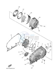 XP530 XP530-A TMAX SX ABS (BX38) drawing CRANKCASE COVER 1