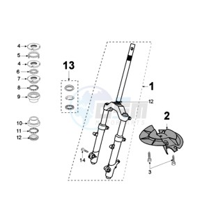 JETFORCE 50 R DARK SIDE U drawing FRONT FORK / STEERINGHEAD