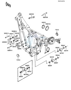 KDX 250 B [KDX250] (B3-B4) [KDX250] drawing FRAME FITTINGS