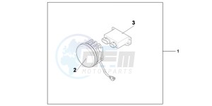 VFR1200XDD CrossTourer - VFR1200X Dual Clutch 2ED - (2ED) drawing KIT FR LED FOG LA