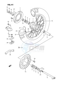 RMX250 (E3) drawing REAR WHEEL (MODEL K L M)