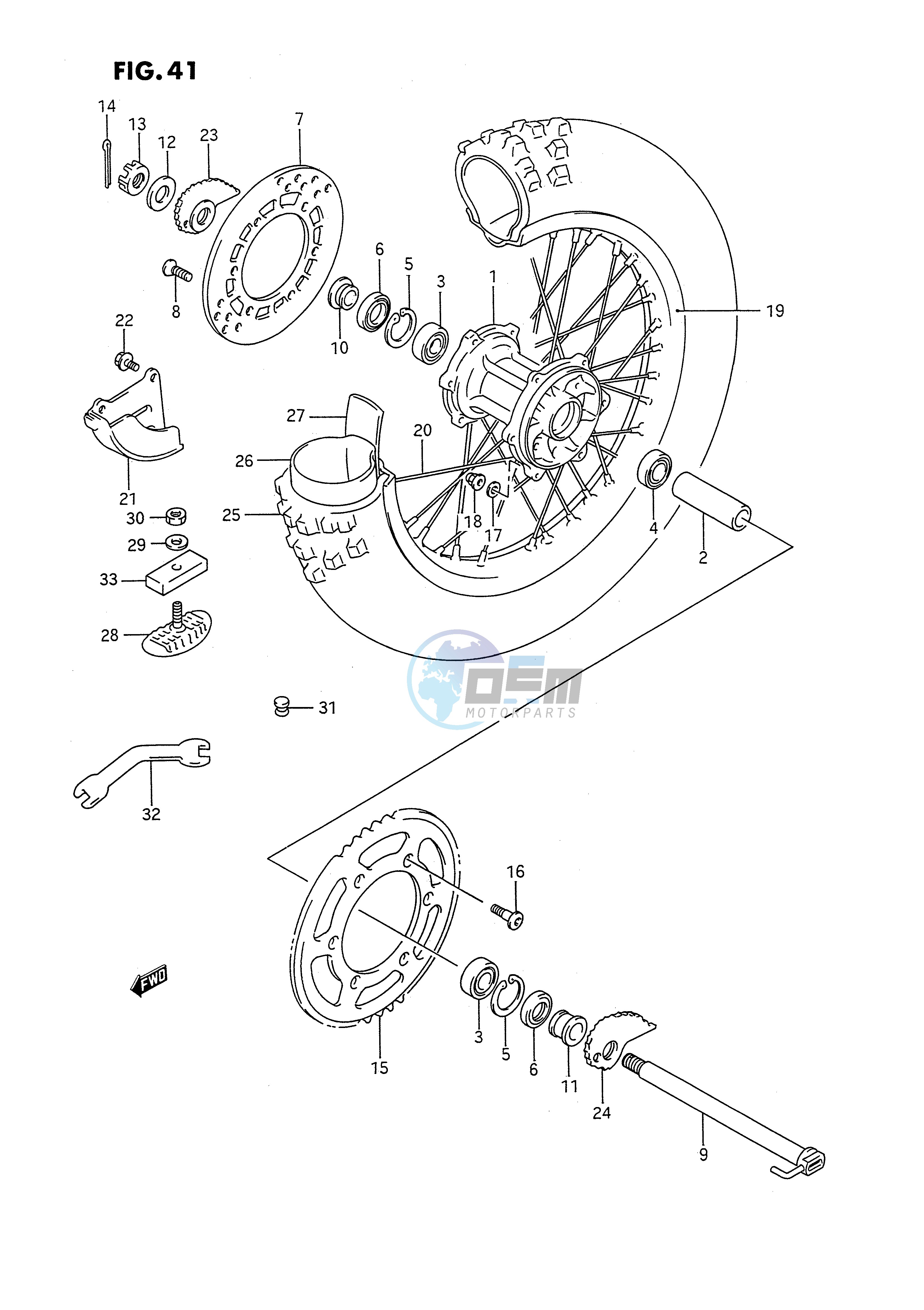 REAR WHEEL (MODEL K L M)