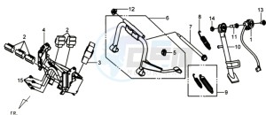 GTS 250 EURO3 drawing CENTRAL STAND / SIDE STAND