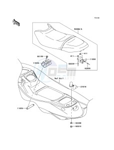 JET SKI 900 STX JT900-E2 FR drawing Seat