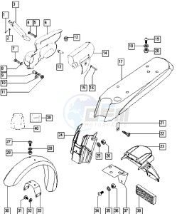 PACK-R_25-45kmh_K4-K7 50 K4-K7 drawing Mudguards-shields