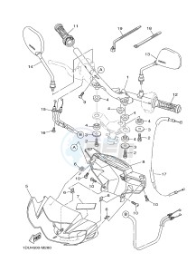 T110C (1DU8) drawing STEERING HANDLE & CABLE