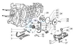 Granturismo 200 L drawing Pump group-oil pan