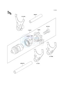 KX 500 E (E15-E16) drawing GEAR CHANGE DRUM_SHIFT FORK-- S- -