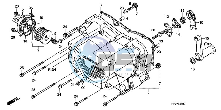 FRONT CRANKCASE COVER (TRX500FM/FPM)