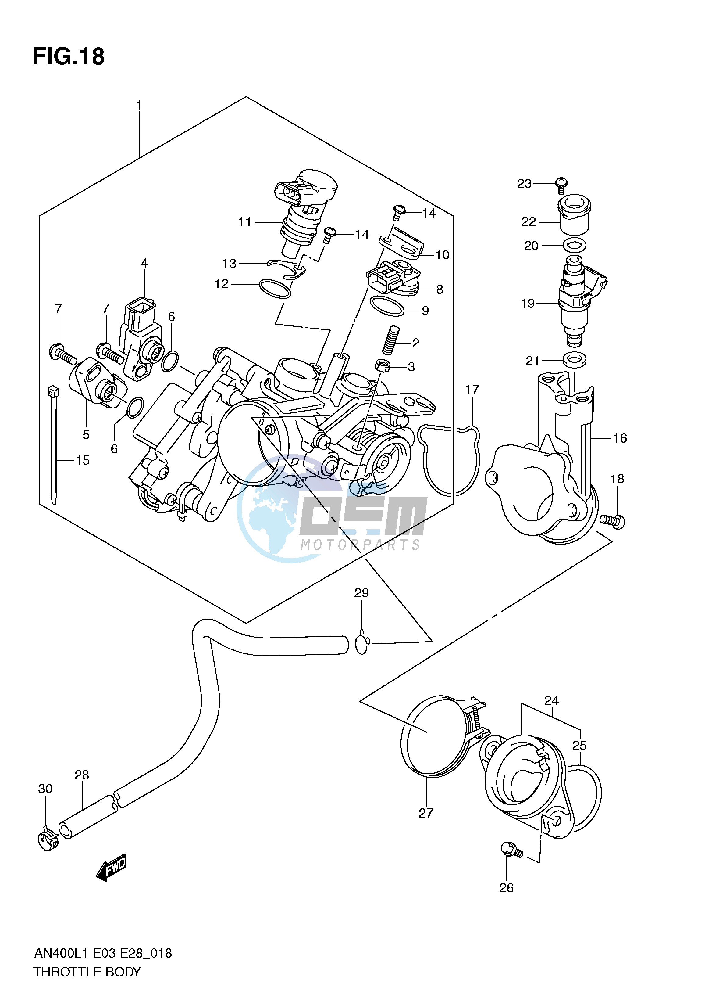 THROTTLE BODY (AN400AL1 E33)