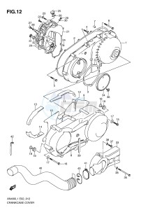 AN400 (E2) Burgman drawing CRANKCASE COVER