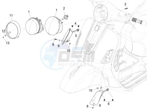 GTS 300 SUPER-TECH IE ABS E4 (APAC) drawing Front headlamps - Turn signal lamps