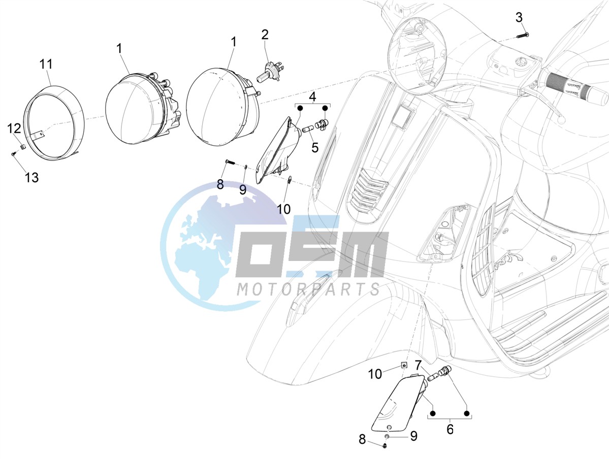 Front headlamps - Turn signal lamps