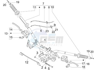 X7 300 ie Euro 3 drawing Handlebars - Master cilinder