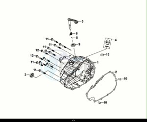 NH-X125 (ME12B2-EU) (E5) (M1) drawing RIGHT CRANKCASECOVER - CLUTCHLEVER