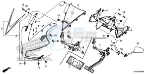 CBR300RF CBR300R Europe Direct - (ED) drawing UPPER COWL