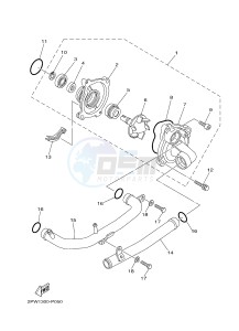 XP500A T-MAX 530 (2PW2) drawing WATER PUMP