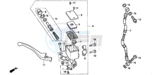 CB250 drawing FR. BRAKE MASTER CYLINDER