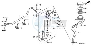 CB600F3A France - (F / CMF ST) drawing REAR BRAKE MASTER CYLINDER (CB600F/F3)