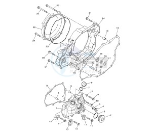 YZ F 450 drawing CRANKCASE COVER