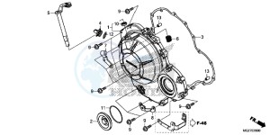 CB500XE CB500X ABS UK - (E) drawing RIGHT CRANKCASE COVER