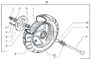 Runner 200 VXR 4t drawing Front wheel