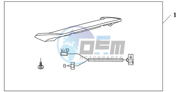 REAR SPOILER HONTEREY BLUE METALLIC