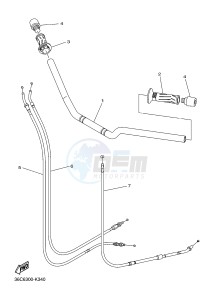 XJ6F 600 DIVERSION F (BS11 BS12) drawing STEERING HANDLE & CABLE