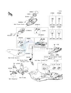 ZG 1400 A [CONCOURS 14 ABS] (8F-9F) A9F drawing IGNITION SWITCH_LOCKS_REFLECTORS