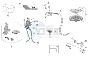 Tuono V4 1100 Factory (USA-CND) USA-CND drawing Lock hardware kit