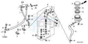 CB600FA9 France - (F / ABS CMF 25K) drawing REAR BRAKE MASTER CYLINDER (CB600FA/FA3)