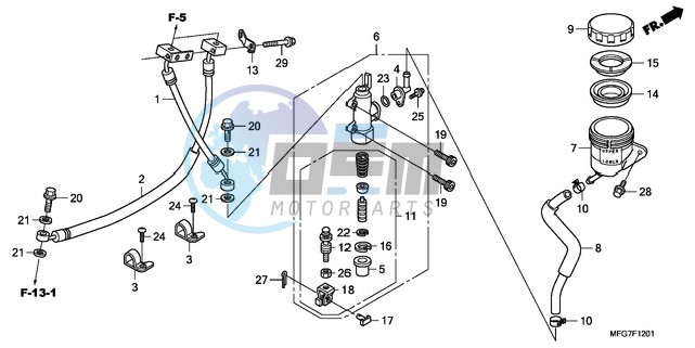 REAR BRAKE MASTER CYLINDER (CB600FA/FA3)