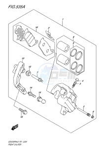 GSX-250 RA drawing FRONT CALIPER