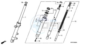 CBR125RW9 Germany - (G / WH) drawing FRONT FORK