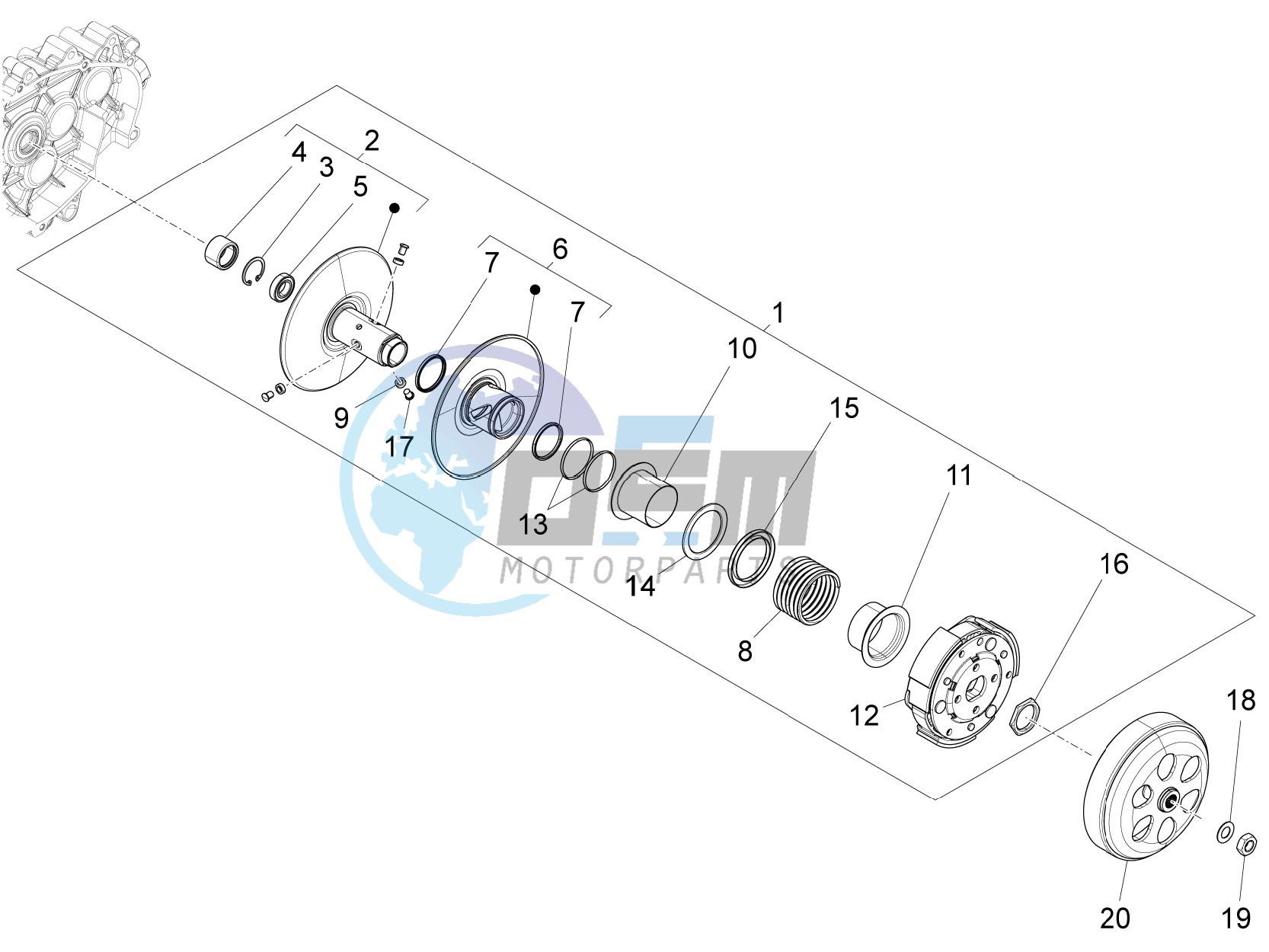 Driven pulley