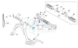 Scarabeo 50 2t (eng. Minarelli) drawing Foot rests - Lateral stand