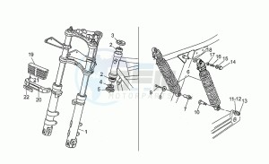 Nevada 350 drawing Front/rear shock absorber