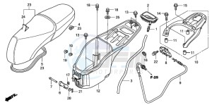 PES125R drawing SEAT/LUGGAGE BOX