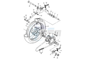 YZF R THUNDER CAT 600 drawing REAR WHEEL