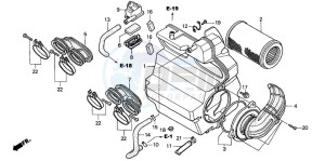 CB600F2 CB600S drawing AIR CLEANER (CB600F2/F22)