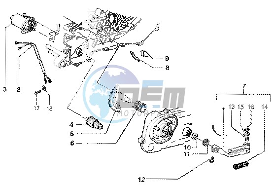 Starting motor-starter lever