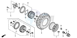 TRX350FE RANCHER 4X4 ES drawing FRONT WHEEL