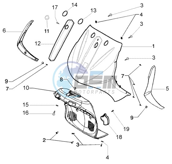 Shield - wheel compartment