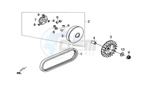 GTS 300i ABS drawing CLUTCH / V BELT